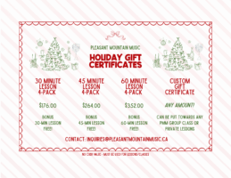 Holiday Gift Certificates